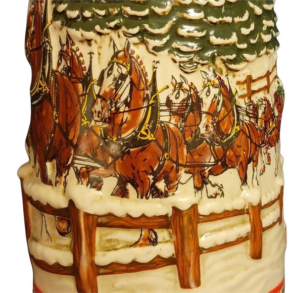Anheuser-Busch Budweiser Holiday Christmas Clydesdales Limited Edition Stein - Picture 11 of 12